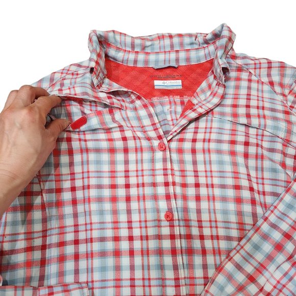 Columbia Omni-Shade UPF 30 Sun Protection Plaid Long Sleeve Shirt hiking 1X - Picture 5 of 12